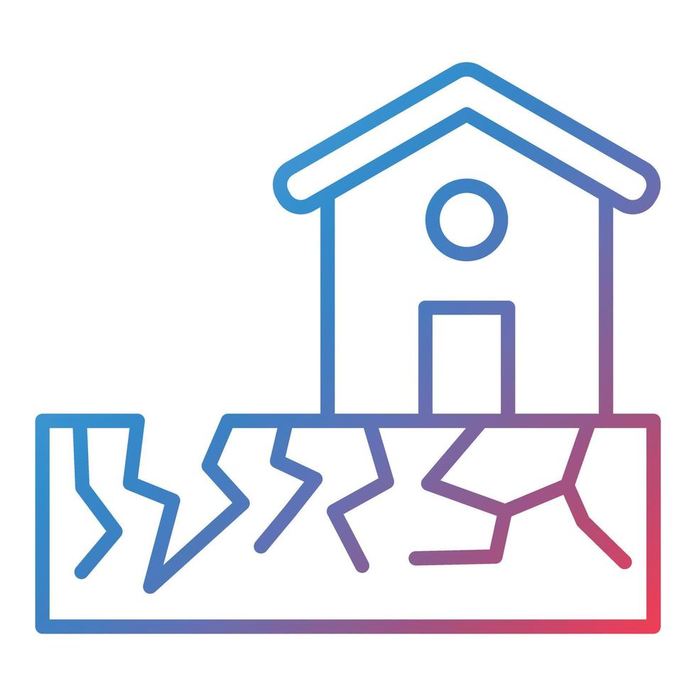 Earthquake Line Gradient Icon vector