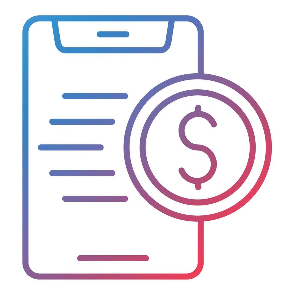 Send Money Mobile Line Gradient Icon vector