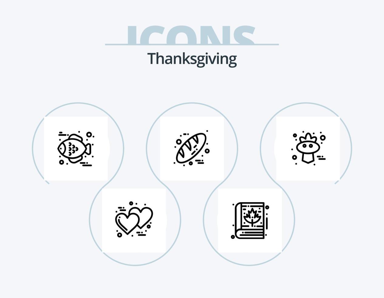Thanksgiving Line Icon Pack 5 Icon Design. cornucopia. thanksgiving. berry. note. bible vector