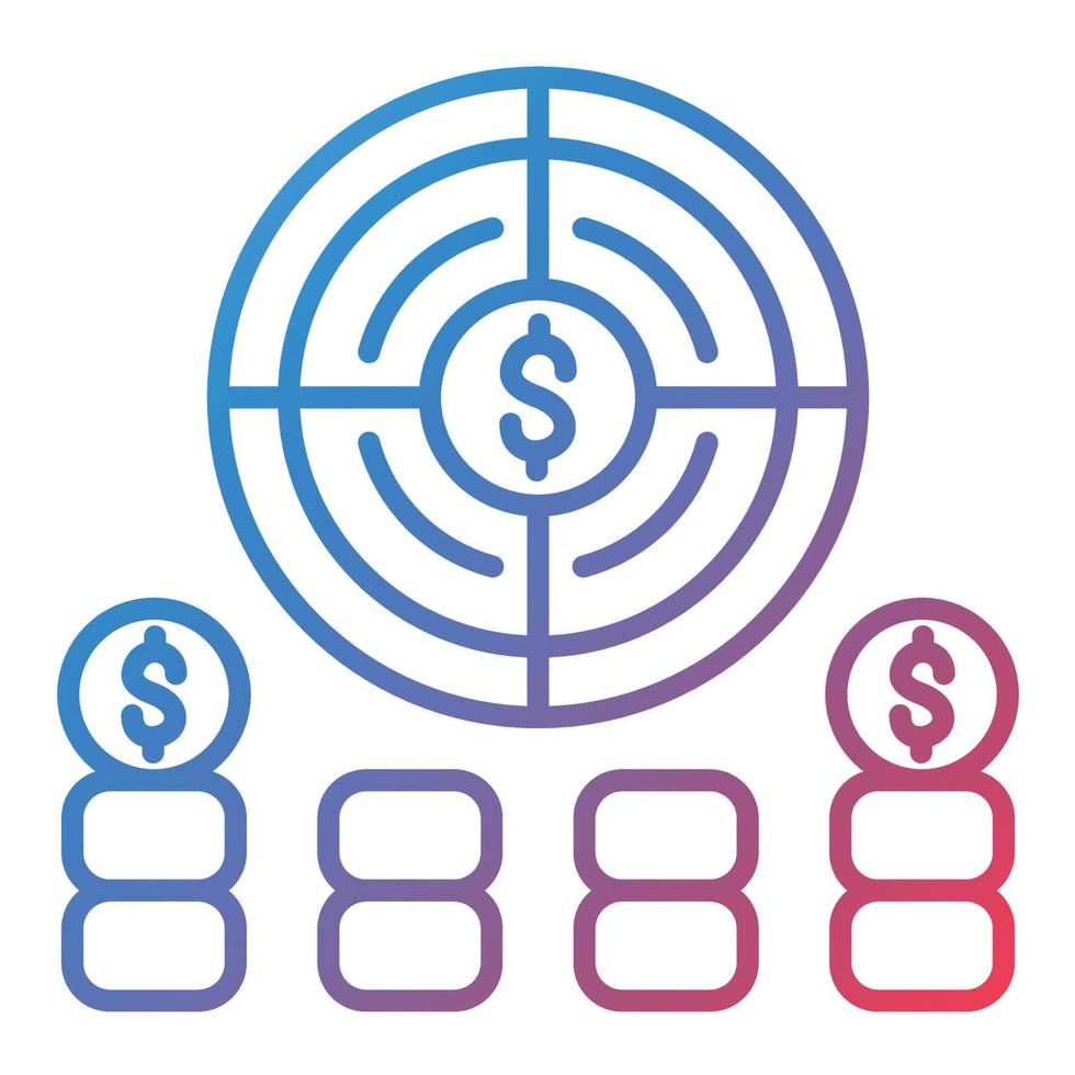 Money Target Line Gradient Icon vector