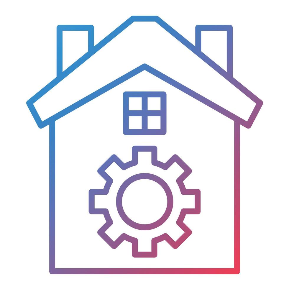 icono de gradiente de línea de automatización del hogar vector