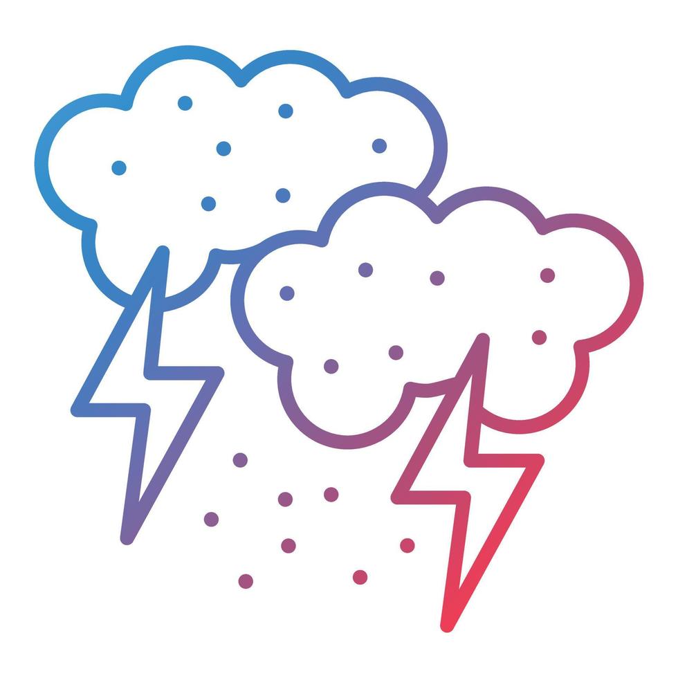 Thunderstorm Line Gradient Icon vector
