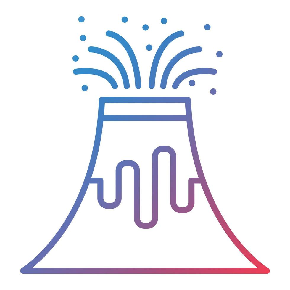 Volcano Line Gradient Icon vector