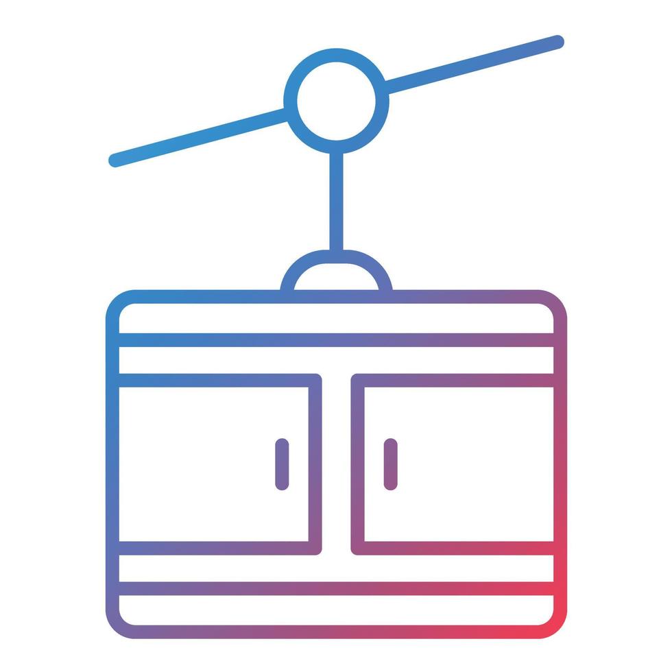 Cable Car Line Gradient Icon vector