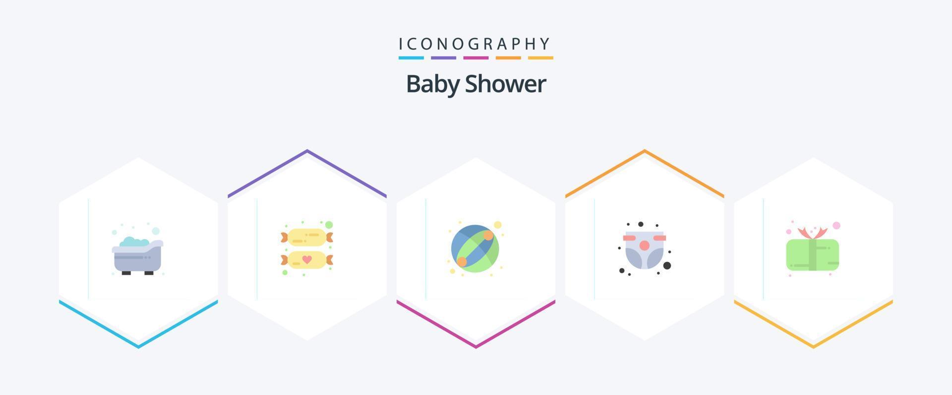 Baby Shower 25 Flat icon pack including baby. infant. baby. childhood. baby panty vector