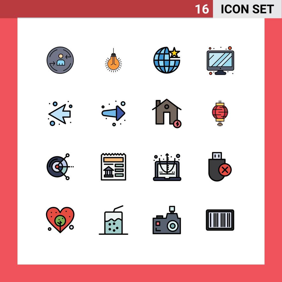 Set of 16 Modern UI Icons Symbols Signs for next device suggestion screen stare Editable Creative Vector Design Elements