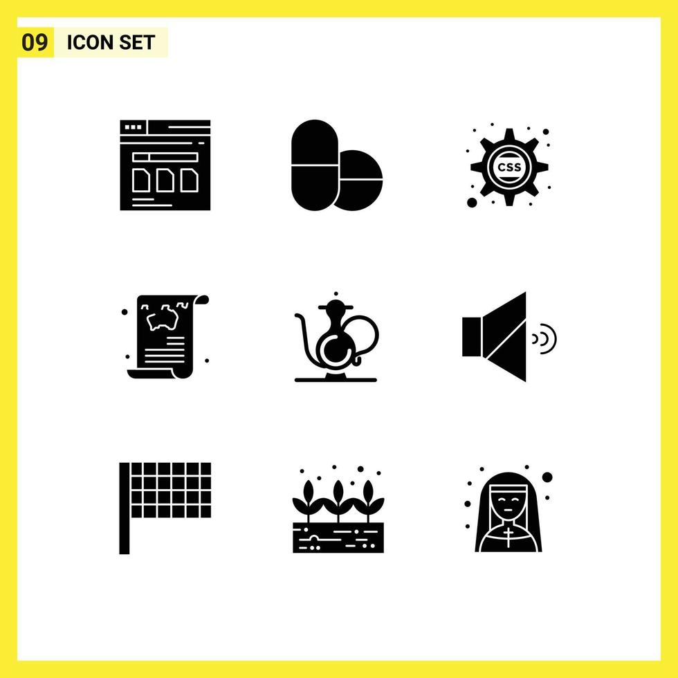 9 Creative Icons Modern Signs and Symbols of cup guide cog travel news Editable Vector Design Elements