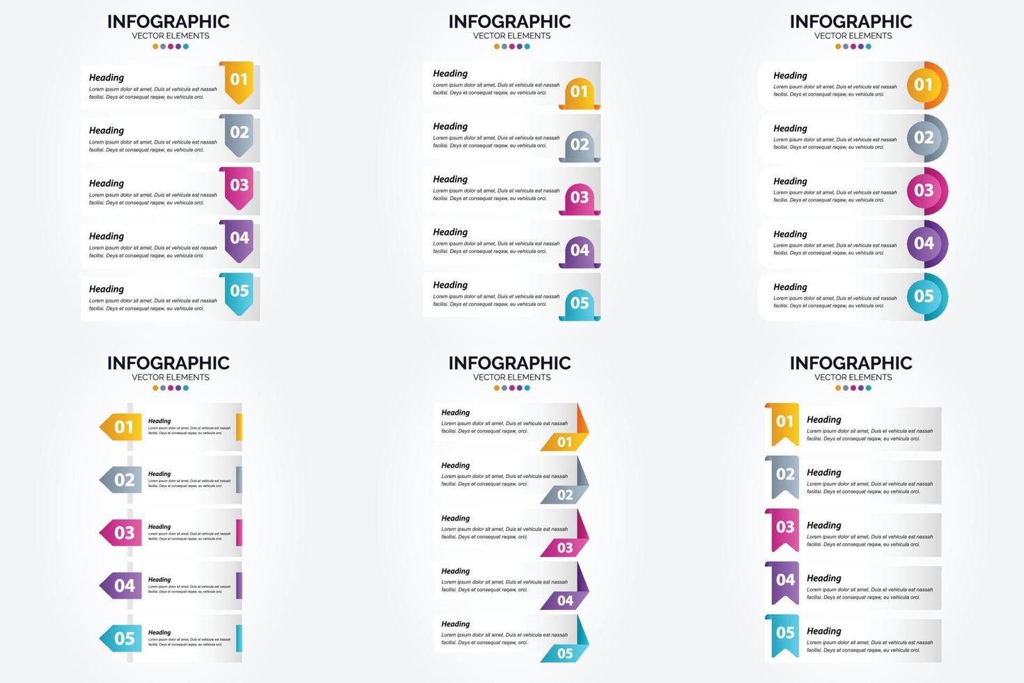 ilustración vectorial infografía conjunto de diseño plano para folleto publicitario y revista vector