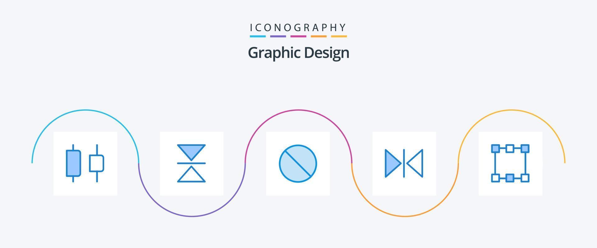 paquete de iconos de diseño azul 5 que incluye . rectángulo. no. puntos. espejo vector