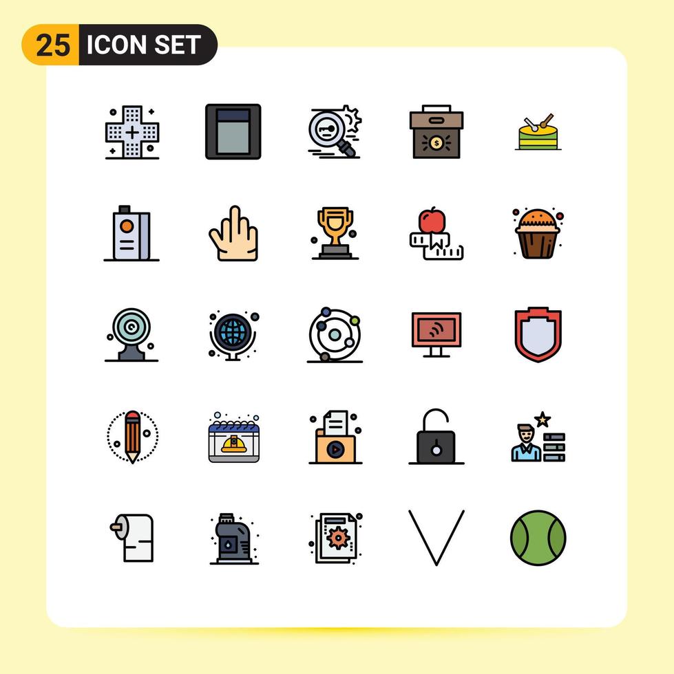 25 iconos creativos, signos y símbolos modernos de inversión, clave corporativa, seguridad empresarial, elementos de diseño vectorial editables vector