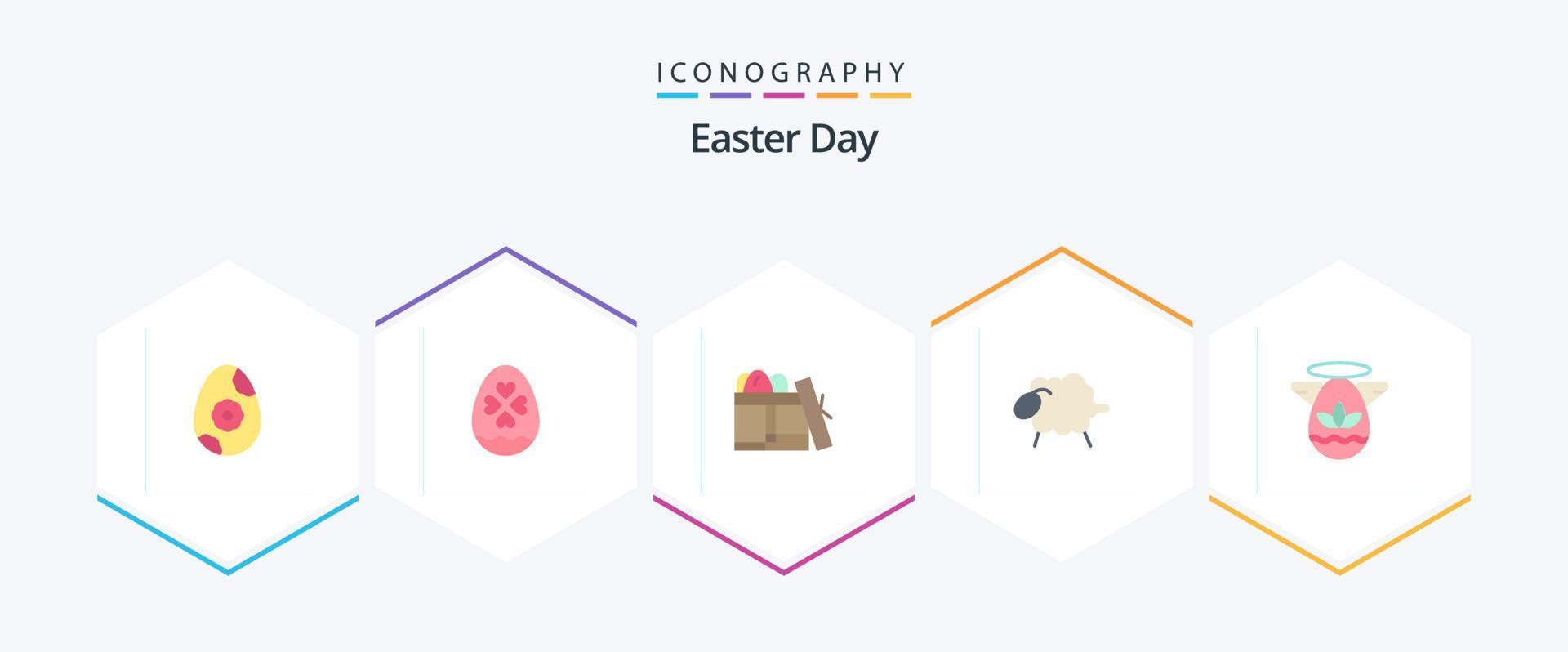 Easter 25 Flat icon pack including easter. angle. box. easter. sheep vector