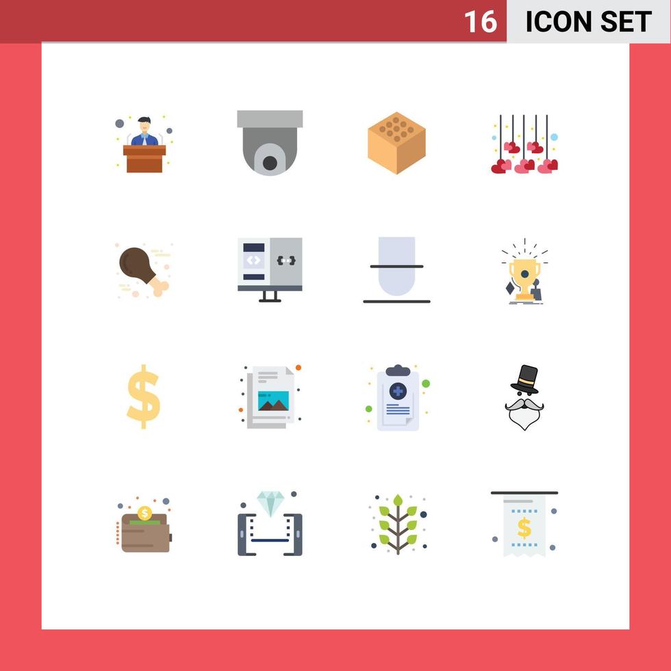 Stock Vector Icon Pack of 16 Line Signs and Symbols for app thanksgiving edge poultry wedding Editable Pack of Creative Vector Design Elements