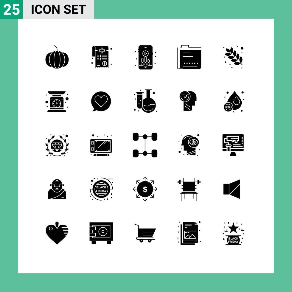 25 Creative Icons Modern Signs and Symbols of nutrition food hobby dish document Editable Vector Design Elements