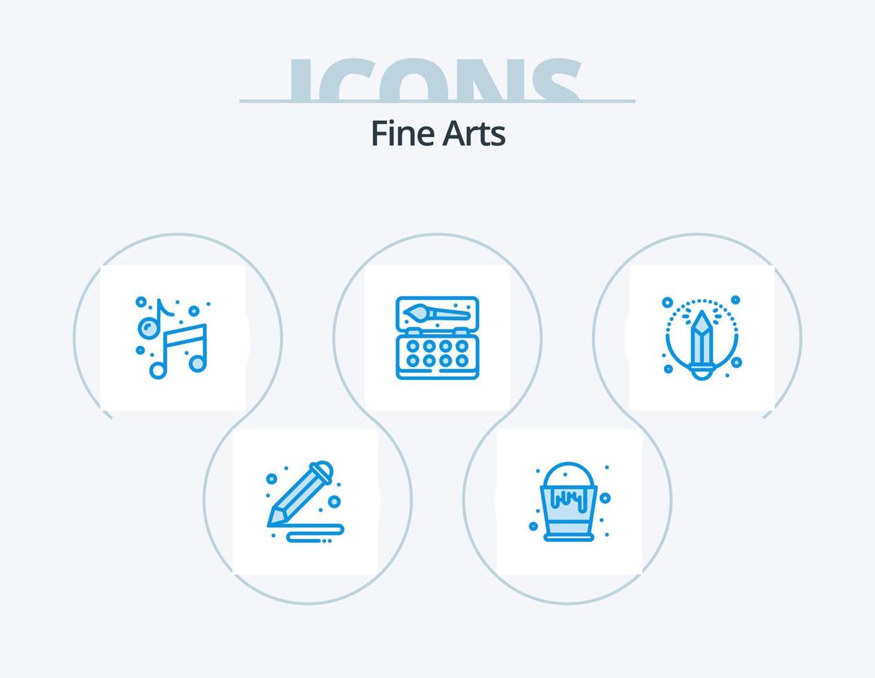 Fine Arts Blue Icon Pack 5 Icon Design. art. color. music. paint. art vector