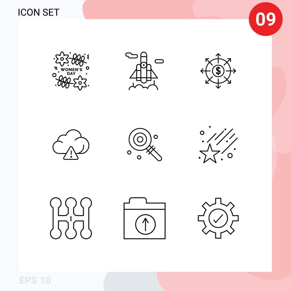 Set of 9 Modern UI Icons Symbols Signs for sweet lolipop banking candy alert Editable Vector Design Elements