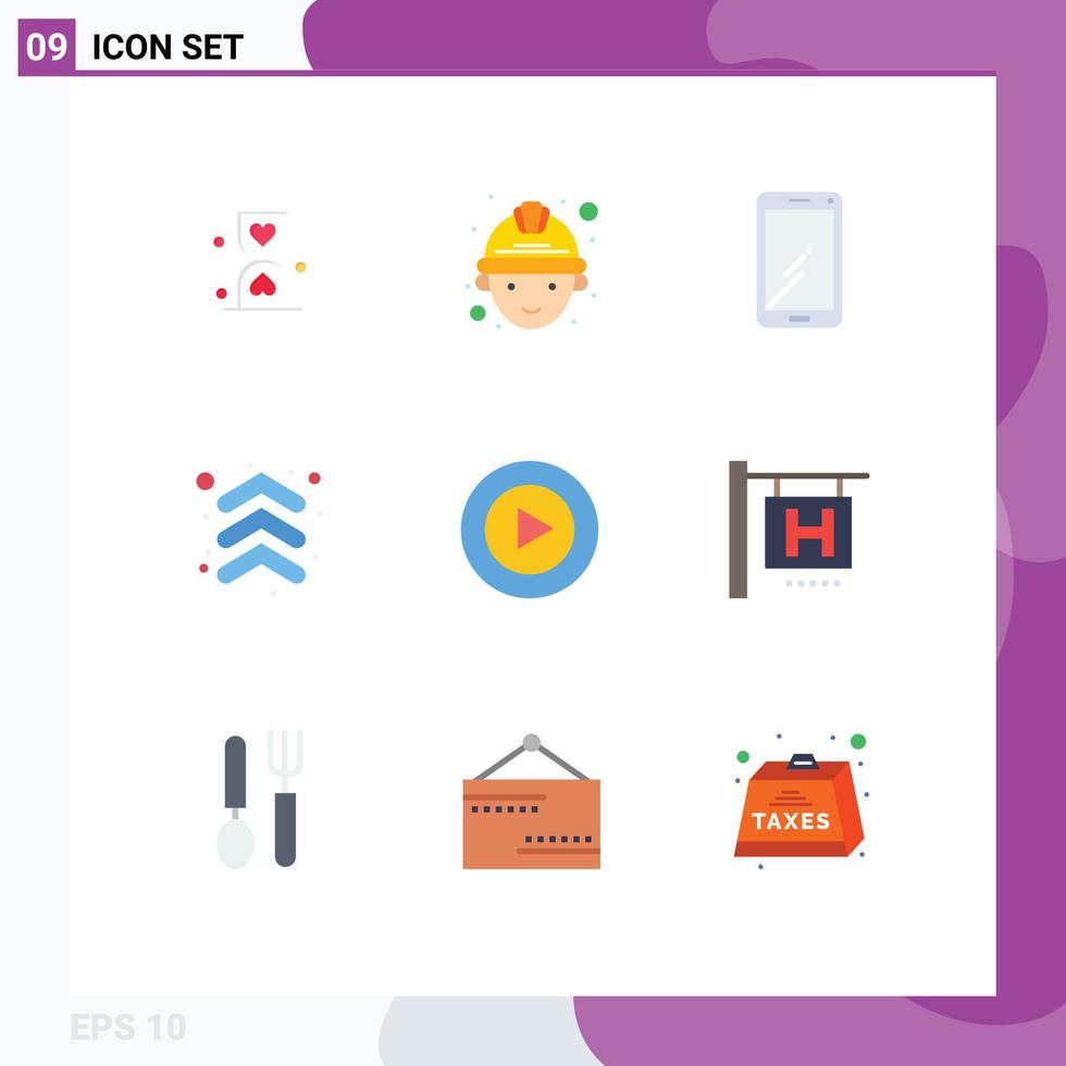 Pictogram Set of 9 Simple Flat Colors of studio up phone arrows samsung Editable Vector Design Elements