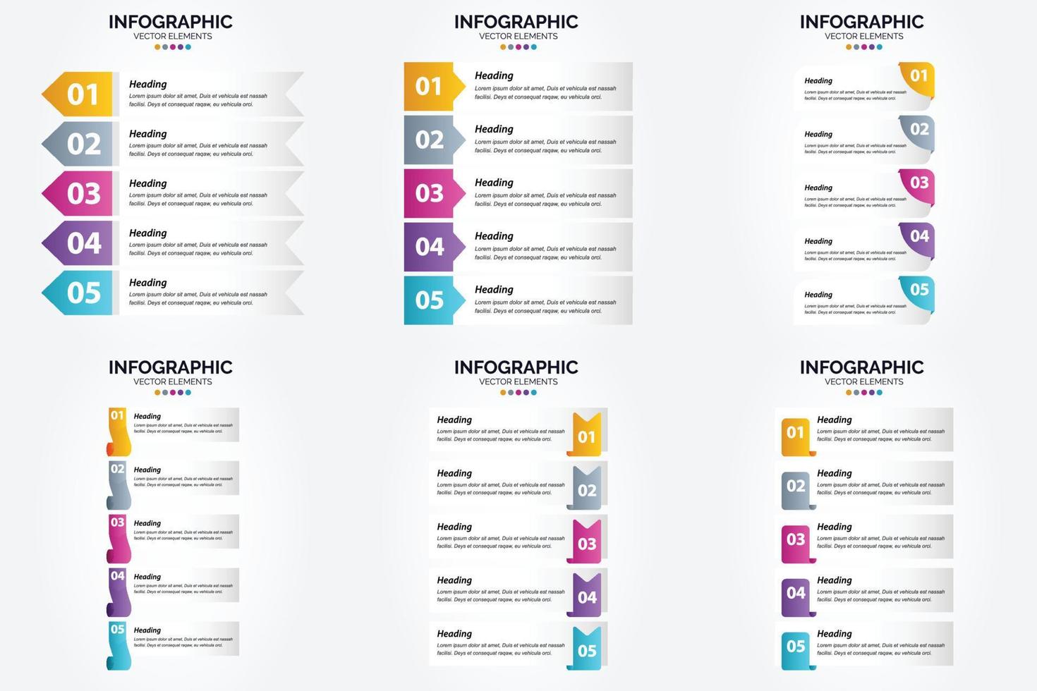 ilustración vectorial infografía conjunto de diseño plano para folleto publicitario y revista vector