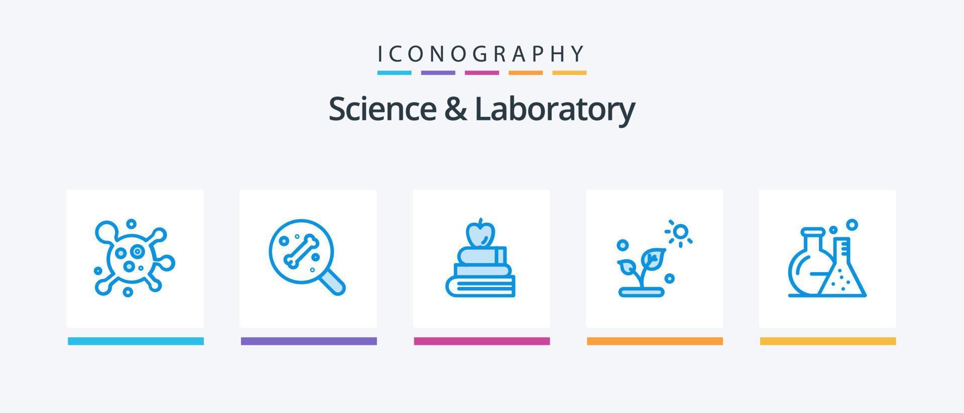 Science Blue 5 Icon Pack Including science. flask. education. tube. science. Creative Icons Design vector