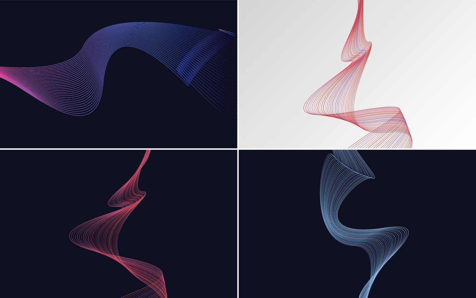 Collection of geometric minimal lines pattern set vector