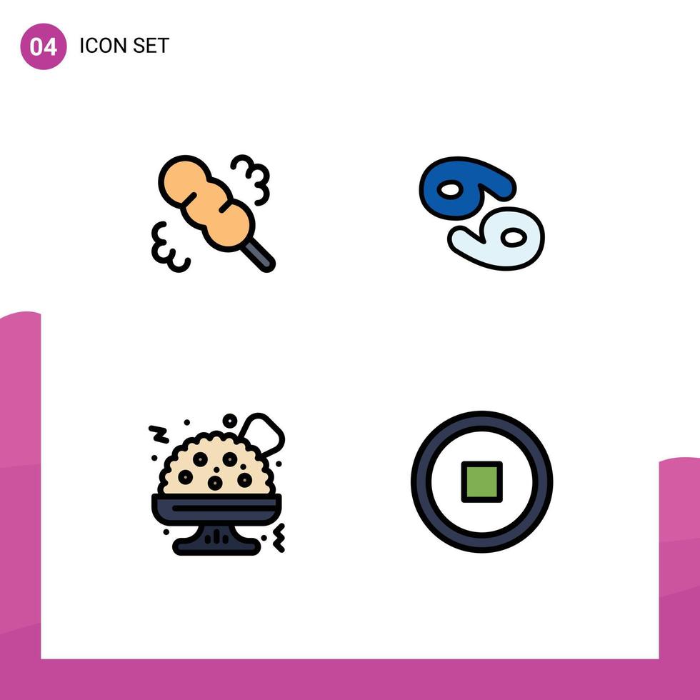 Universal Icon Symbols Group of 4 Modern Filledline Flat Colors of broom interface astrology greece user Editable Vector Design Elements