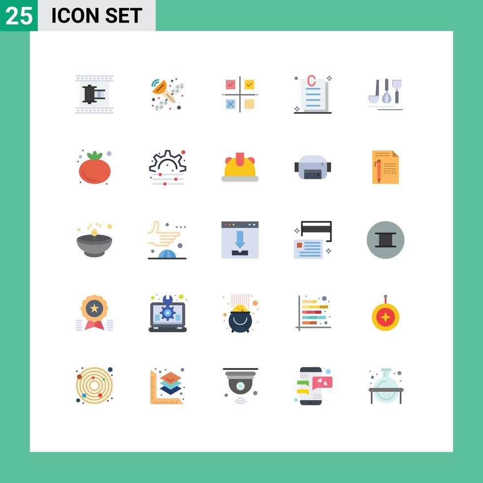 Editable Vector Line Pack of 25 Simple Flat Colors of hotel paper business document production Editable Vector Design Elements