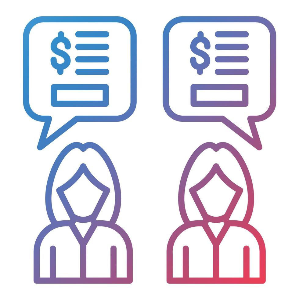 Budget Discussion Line Gradient Icon vector