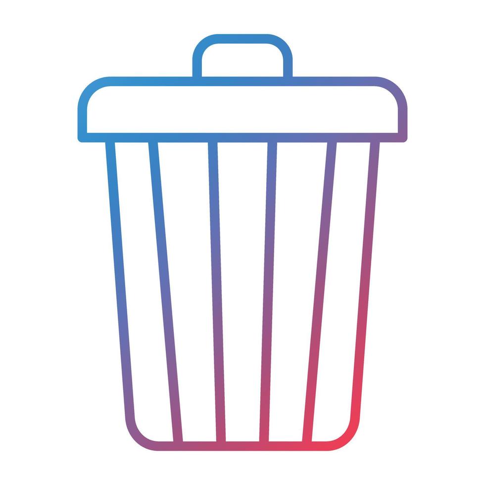 Dustbin Line Gradient Icon vector