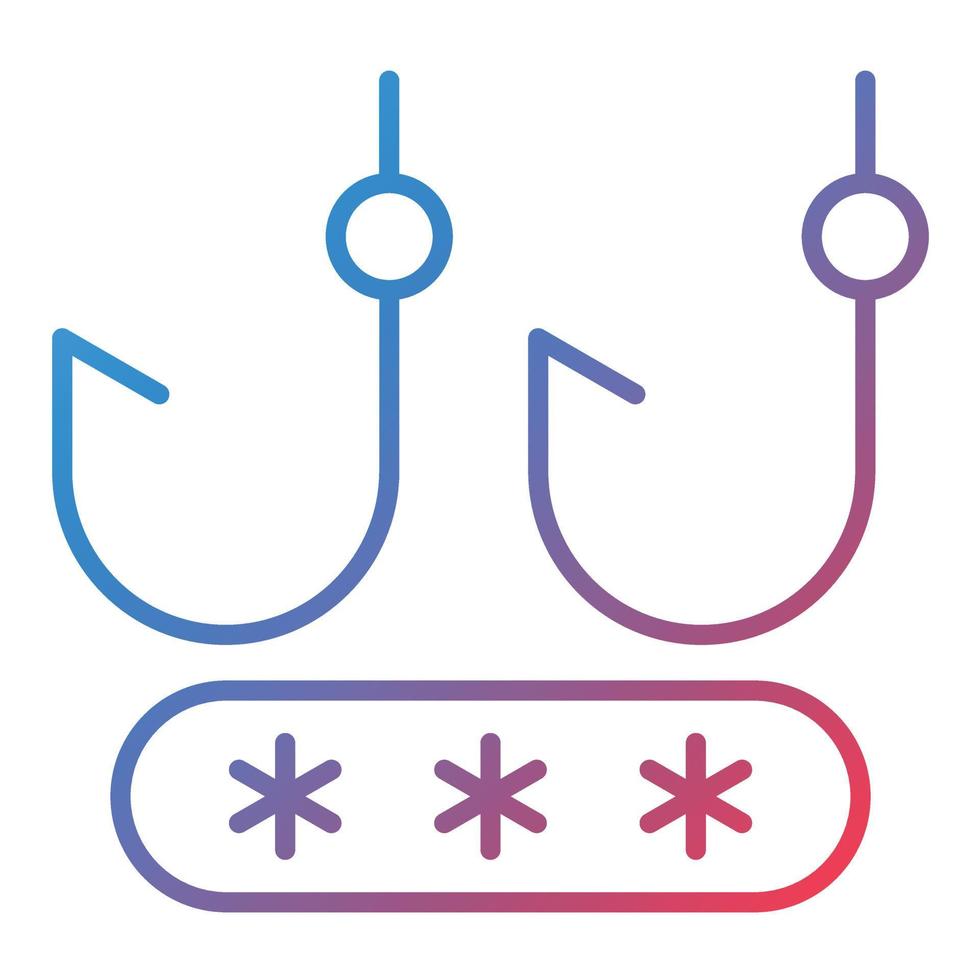 Password Phishing Line Gradient Icon vector