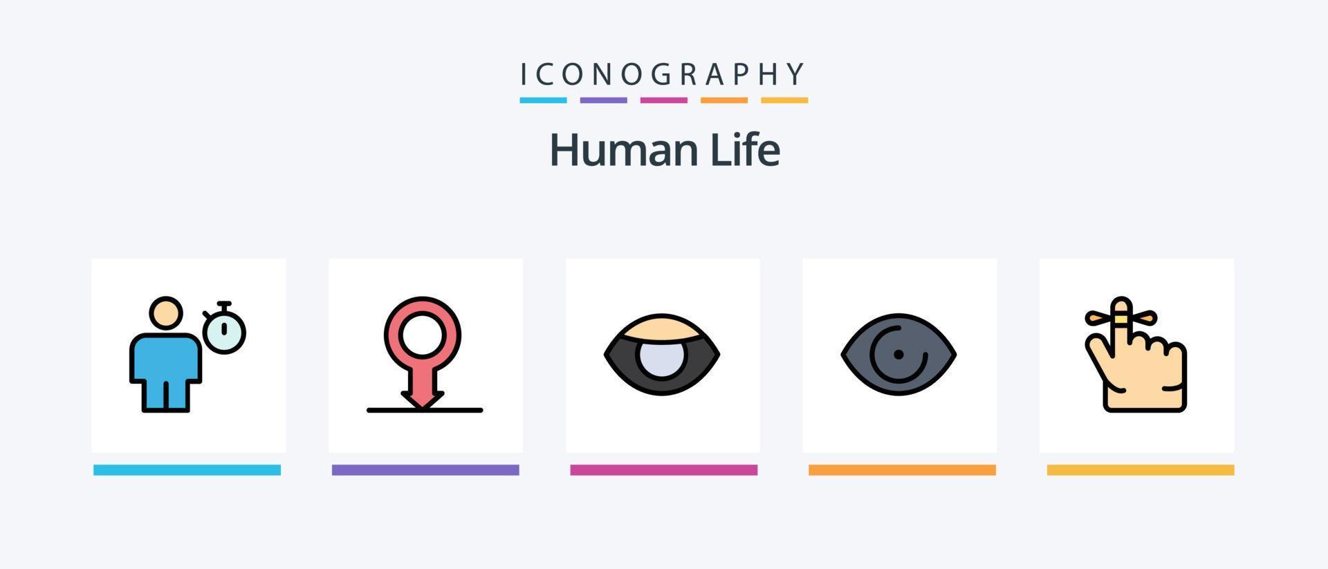 Human Line Filled 5 Icon Pack Including face. mobile. in. human. body. Creative Icons Design vector