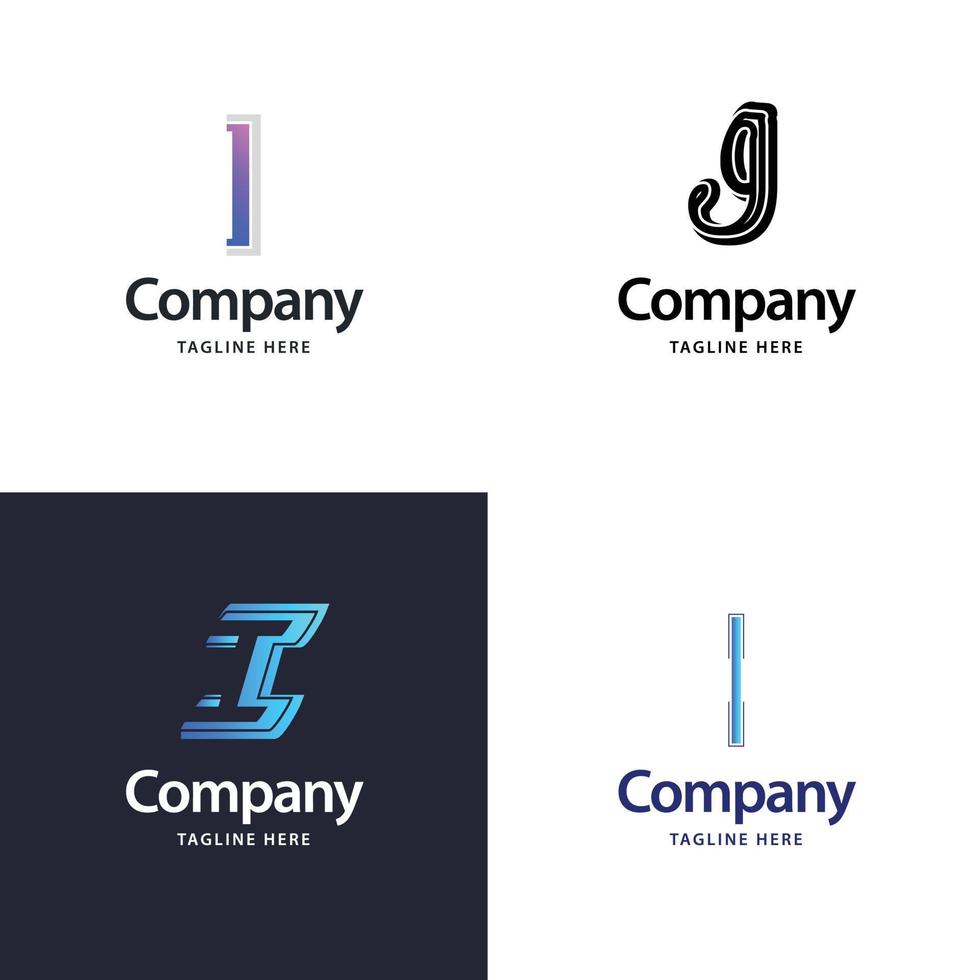 letra i diseño de paquete de logotipo grande diseño de logotipos creativos y modernos para su negocio vector