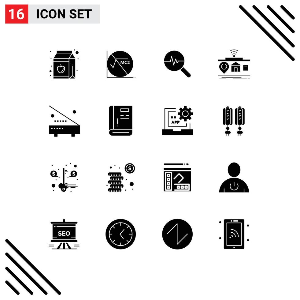 Universal Icon Symbols Group of 16 Modern Solid Glyphs of devices of graphic internet iot Editable Vector Design Elements