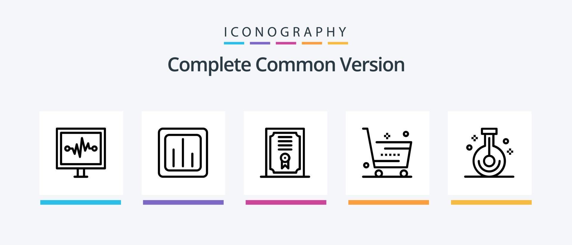 Complete Common Version Line 5 Icon Pack Including talk. communication. storage. chat. water. Creative Icons Design vector