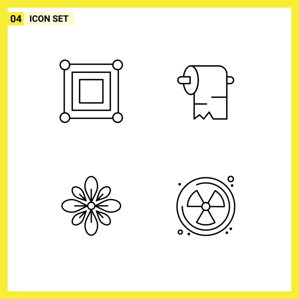 User Interface Pack of 4 Basic Filledline Flat Colors of board decoration box tissue hindu Editable Vector Design Elements