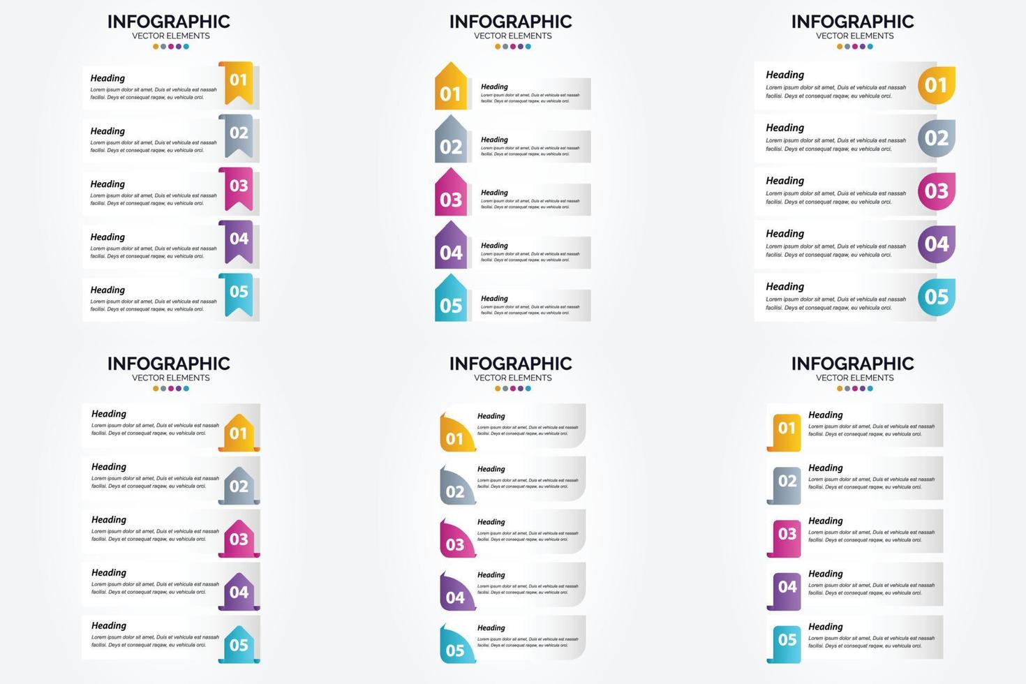 ilustración vectorial infografía conjunto de diseño plano para folleto publicitario y revista vector