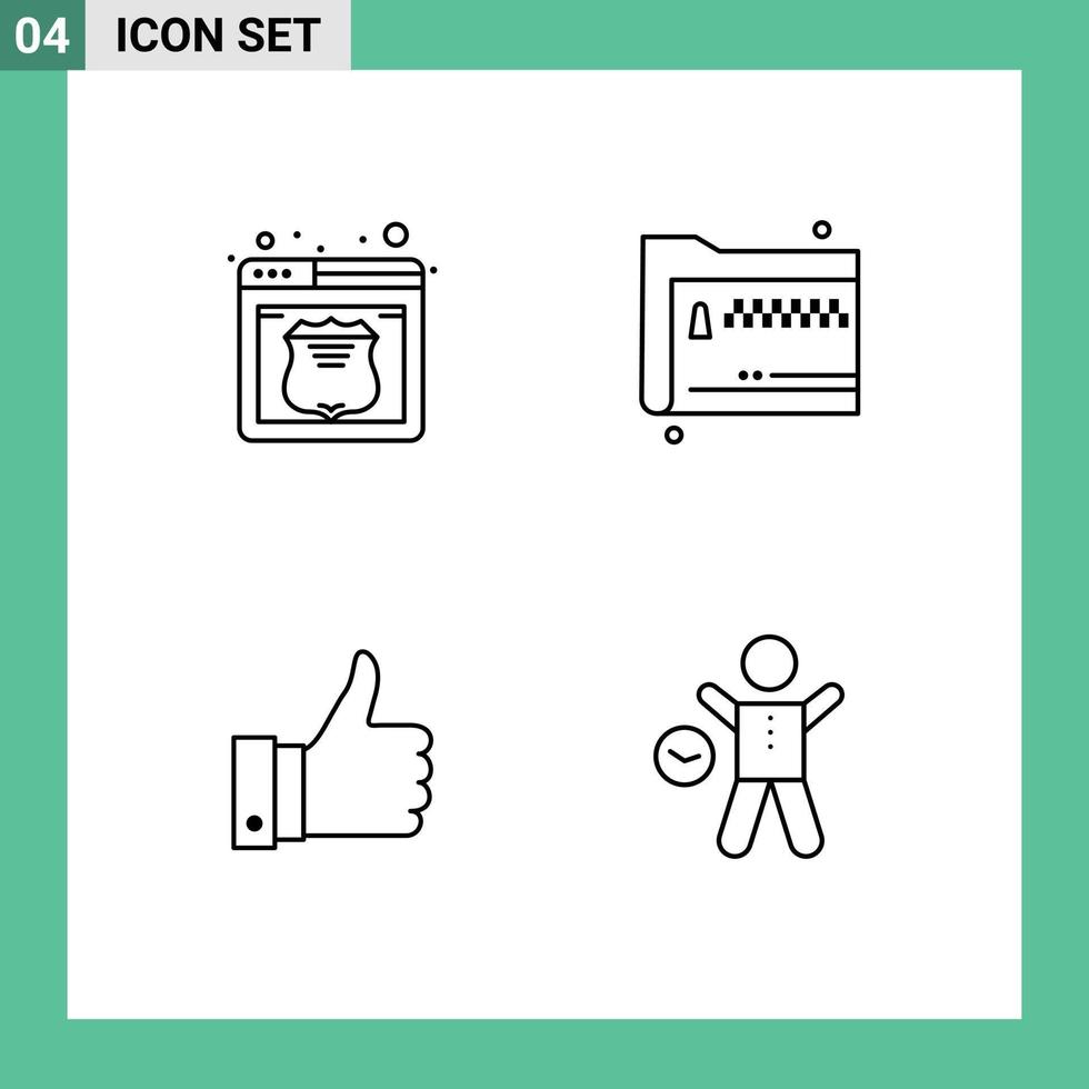4 Line concept for Websites Mobile and Apps hosting appriciate web files good Editable Vector Design Elements