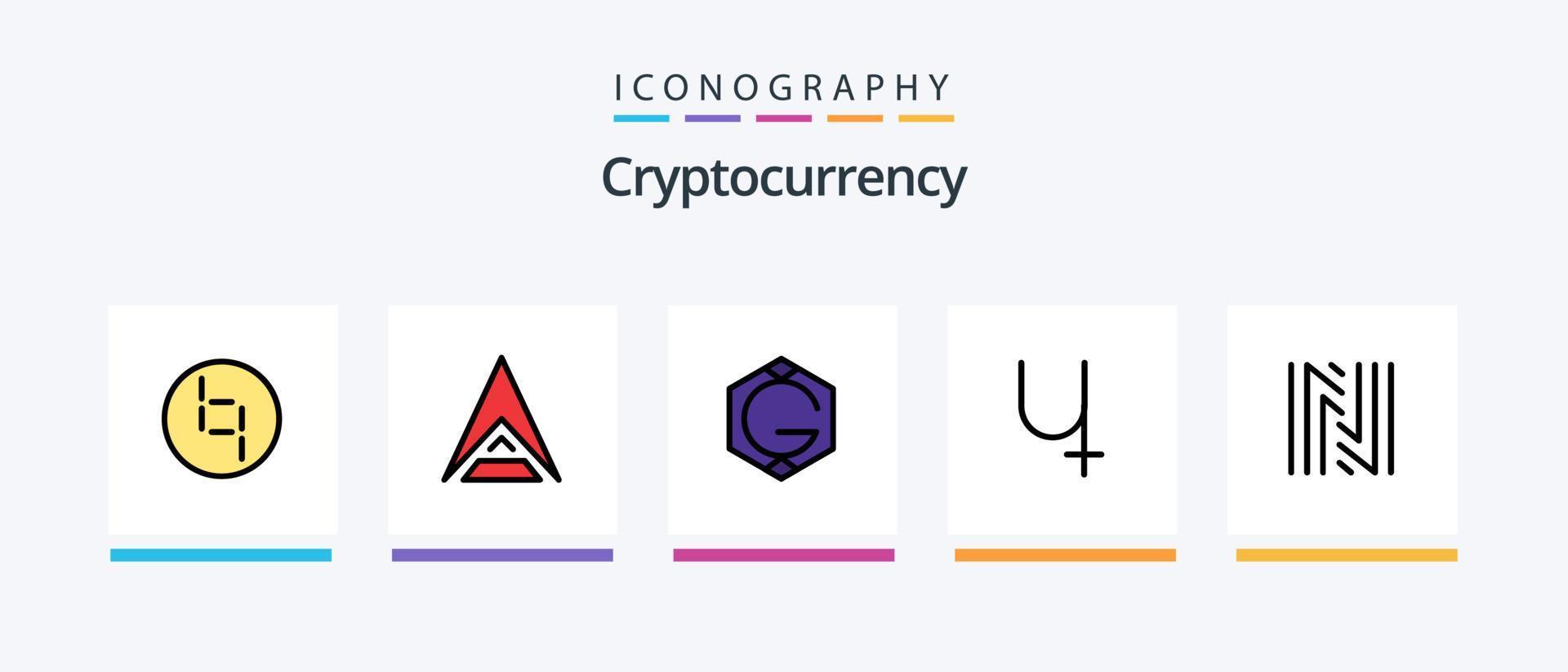 Cryptocurrency Line Filled 5 Icon Pack Including coin . crypto . crypto currency. coin. Creative Icons Design vector