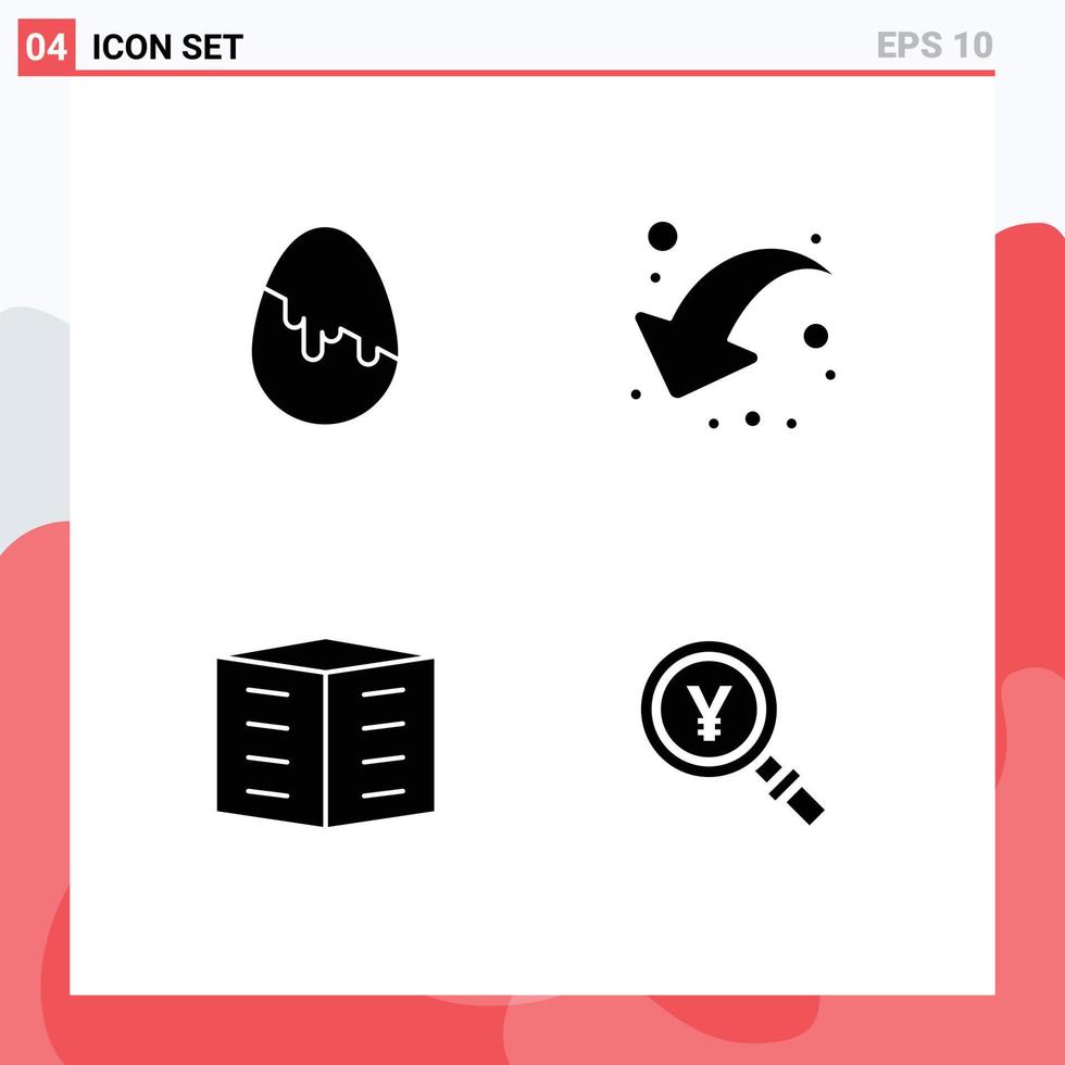 Editable Vector Line Pack of Simple Solid Glyphs of decoration building egg down housing society Editable Vector Design Elements