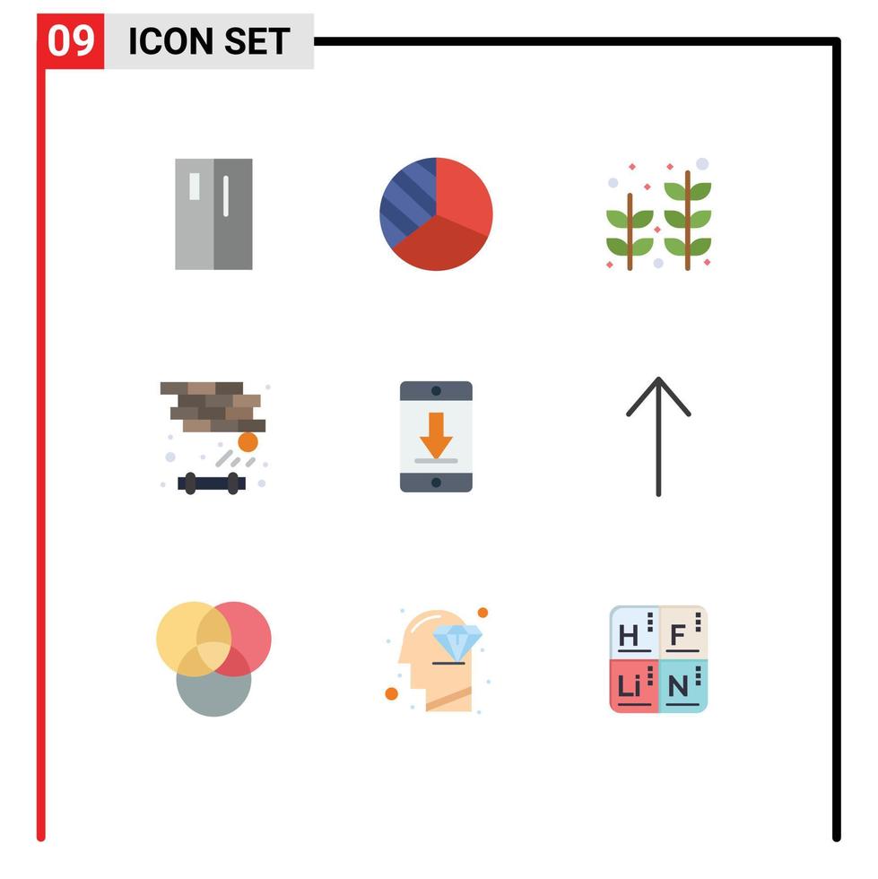 9 Flat Color concept for Websites Mobile and Apps device play beach game brick Editable Vector Design Elements