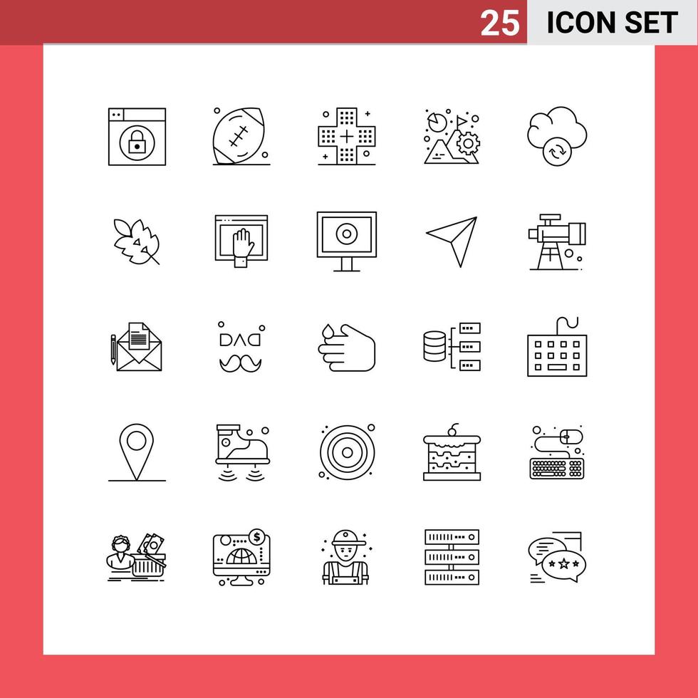 Group of 25 Lines Signs and Symbols for mission graph disease business medicine Editable Vector Design Elements