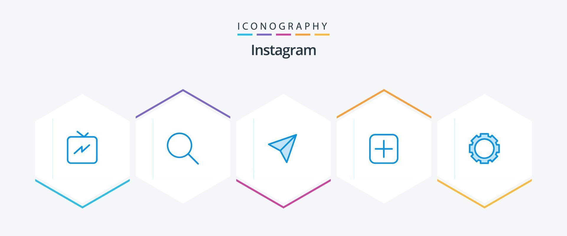 paquete de iconos azules de instagram 25 que incluye . instagram. Cuota. entorno. subir vector