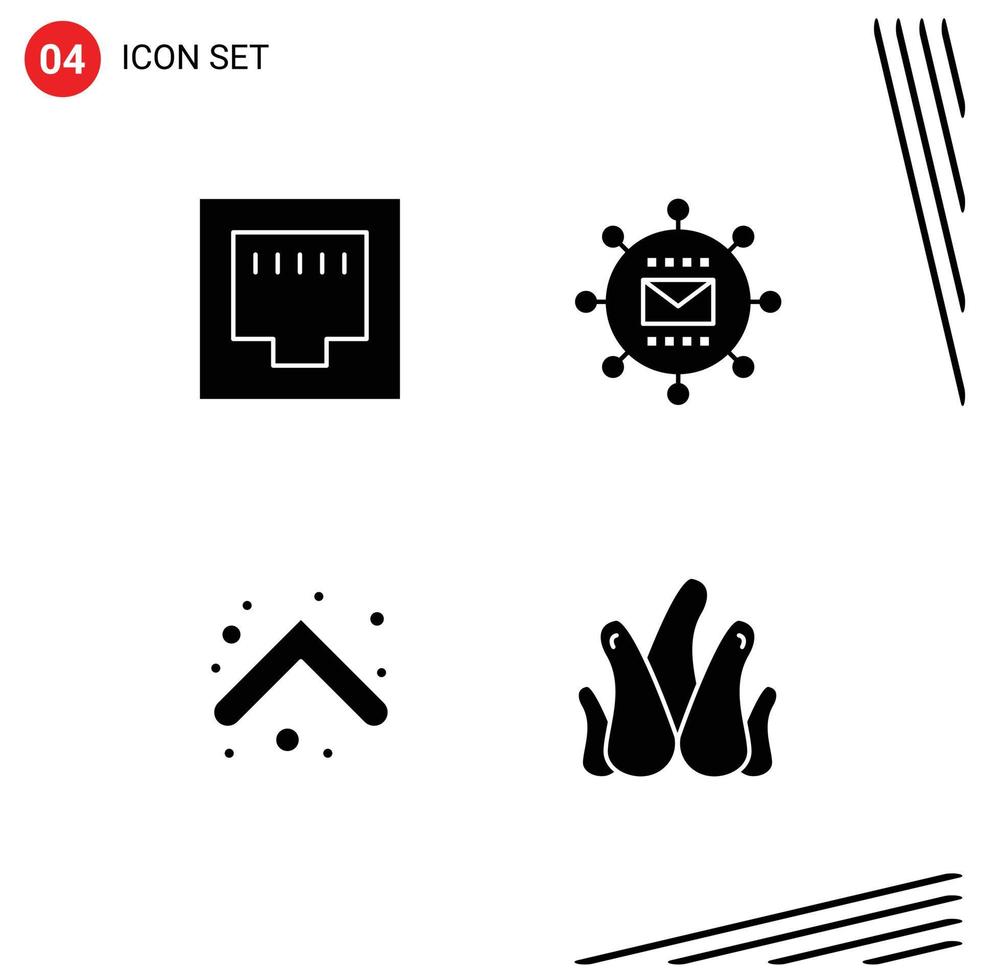 4 Creative Icons Modern Signs and Symbols of cable arrows engine optimization direction Editable Vector Design Elements