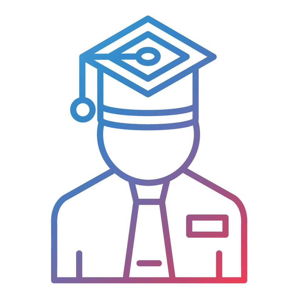 Graduate Line Gradient Icon vector