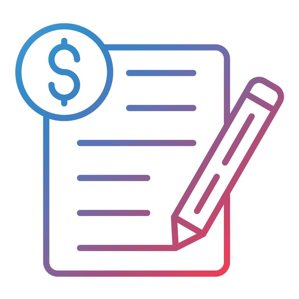 Project Budget Line Gradient Icon vector