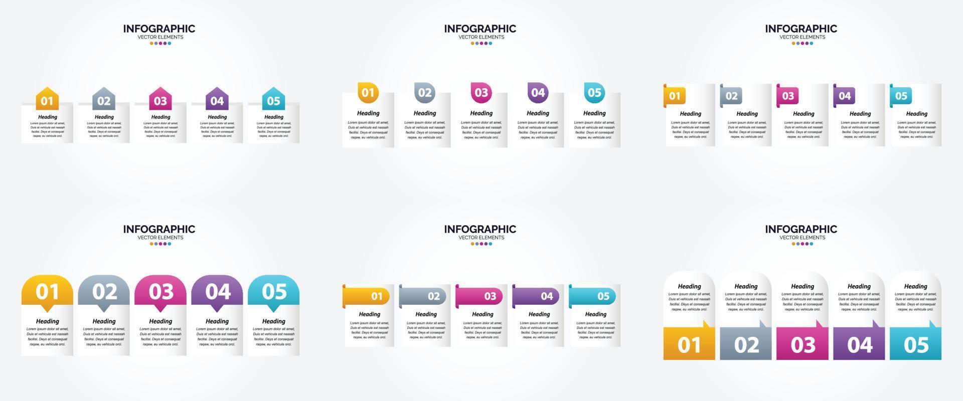 ilustración vectorial infografía conjunto de diseño plano para folleto publicitario y revista vector