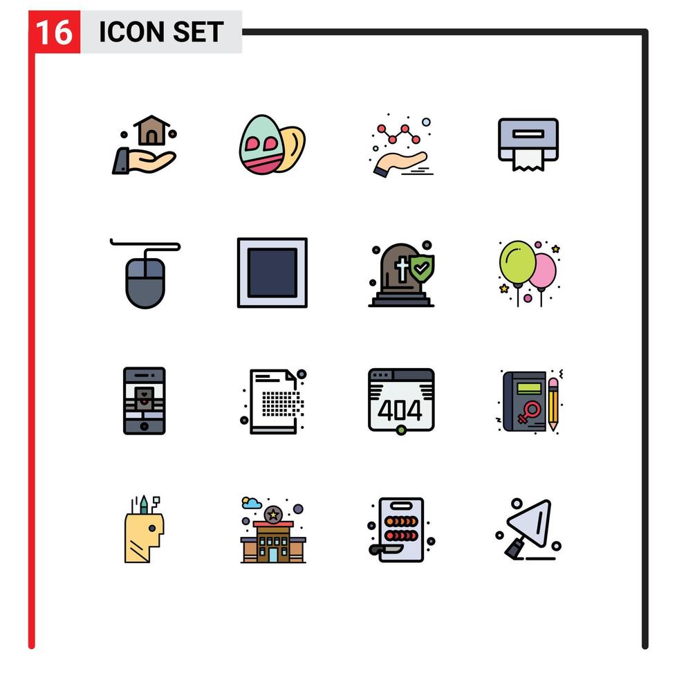 Pack of 16 creative Flat Color Filled Lines of death maximize graph layout hardware Editable Creative Vector Design Elements