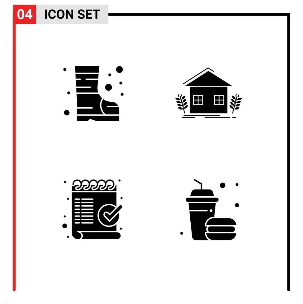 Universal Solid Glyphs Set for Web and Mobile Applications boots checklist agriculture environment mark Editable Vector Design Elements