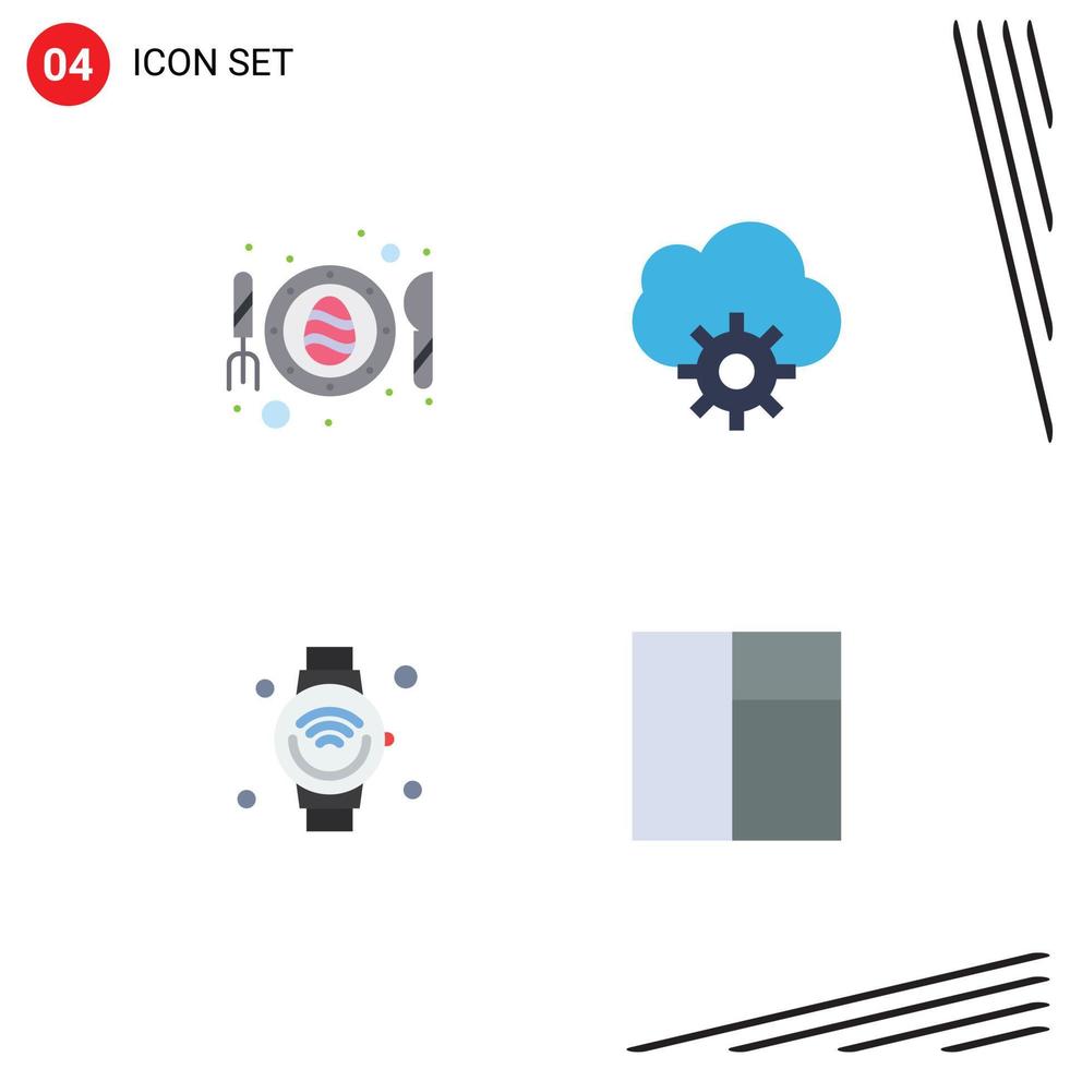 Flat Icon Pack of 4 Universal Symbols of egg internet of things scramble data wifi Editable Vector Design Elements