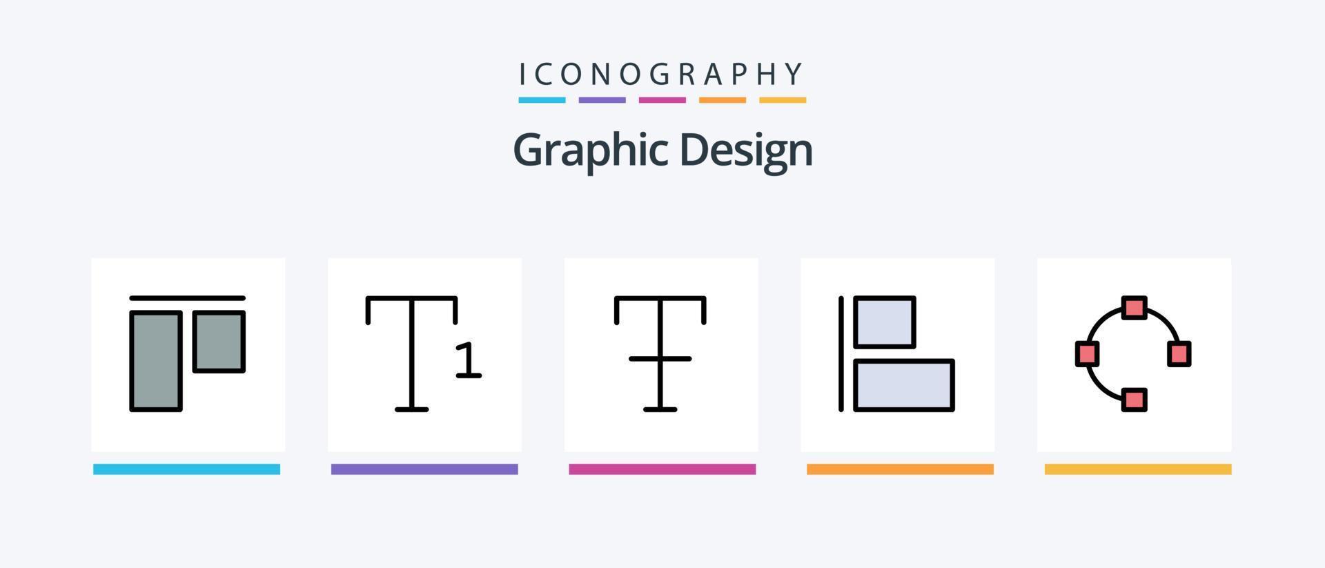 la línea de diseño llenó el paquete de 5 íconos que incluye . vertical. horizontal. alinear. diseño de iconos creativos vector