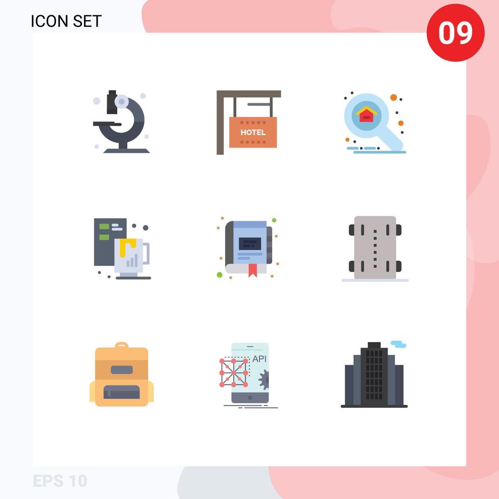 9 Universal Flat Colors Set for Web and Mobile Applications digital file apartment coffee creative Editable Vector Design Elements