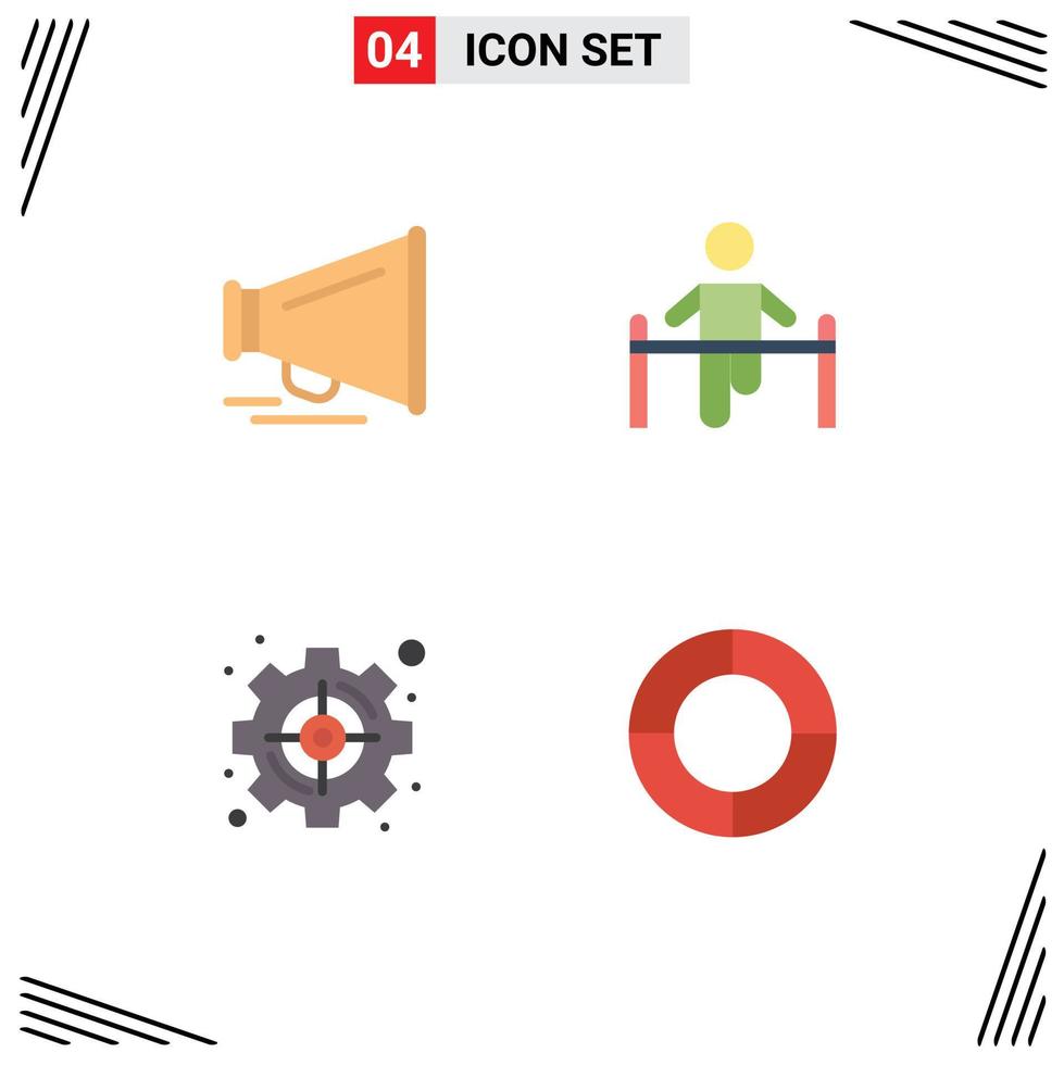 4 Flat Icon concept for Websites Mobile and Apps speaker management exercise health strategic Editable Vector Design Elements